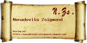 Nenadovits Zsigmond névjegykártya